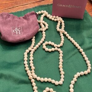 NWT Grace & Heart White Pearl Necklace